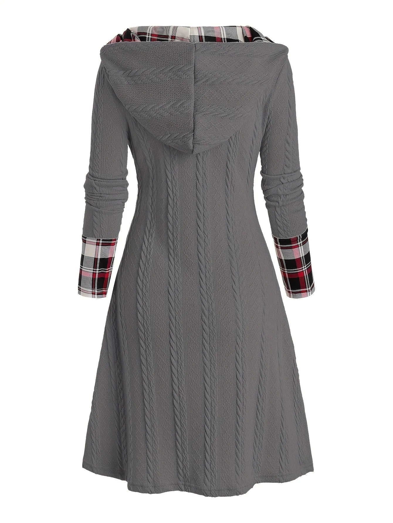 PlaidMuse Hooded Dress