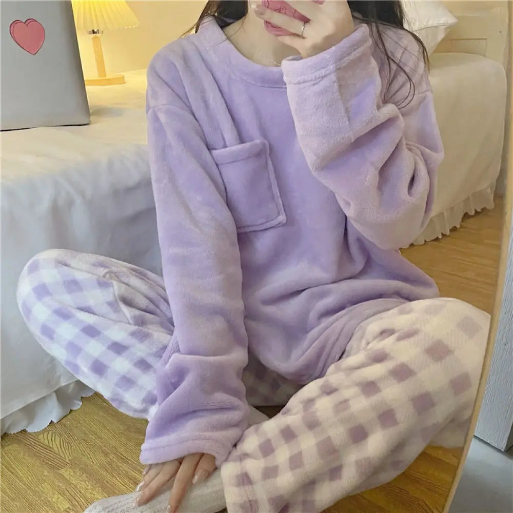 CozyPlaid Pajama Set